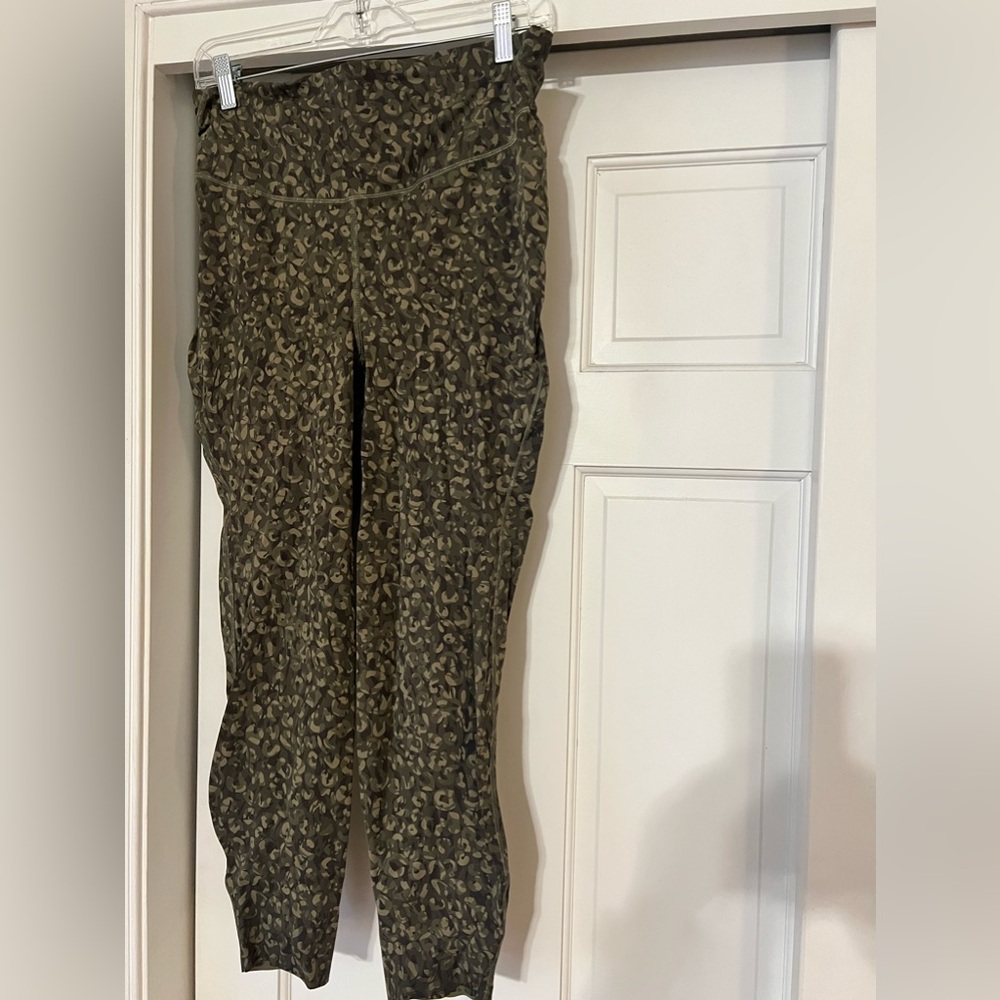 lululemon athletica Leopard Print Leggings - Olive and Black